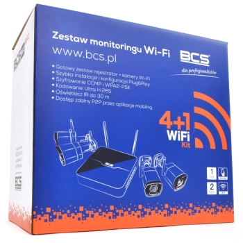 BCS-B-KITW(2.0) BCS Basic  Wi-Fi 2Mpx rejestrator 4 kanałowy 4 kamery